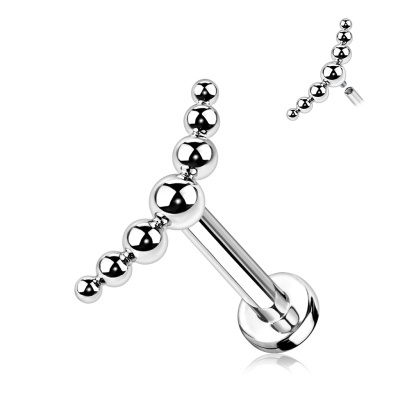 Jóia (labret) para piercings diversos em Titânio com topo 7 micro bolas TIL38
