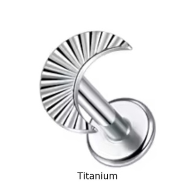 Labret de titanio com lua raiada TC303