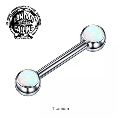 Jóia de mamilo em Titânio G23 com bola de opalas TN100 Jóia de mamilo em Titânio G23 com bola de opalas TN100