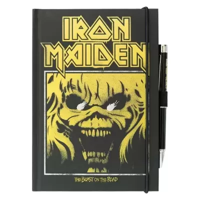 Caderno A5 Premium + caneta projetora Iron Maiden - Number of The Beast
