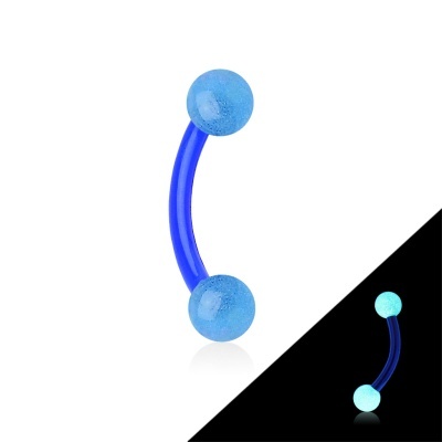 Barra curva de bioflex com bolas de acrilico brilha no escuro CXG