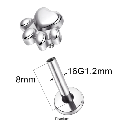 Joia labret de Titanio com patinha TC057