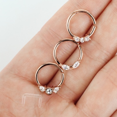 Pack 3 body piercings - Argola de Aço cirúrgico - VS-04