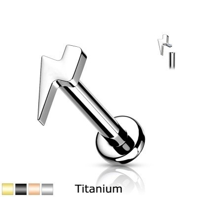 Joia -barra labret de piercing em Titanio com raio TIL10