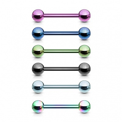 Barra  1,6mm de  aço cirúrgico colorido com bolas vários comprimentos BT16