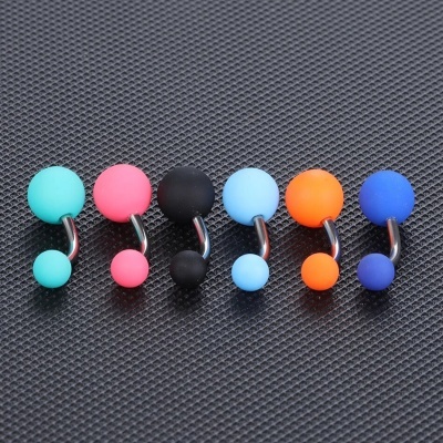 Pack 6 piercings  para umbigo com bolas  acrilico E5904