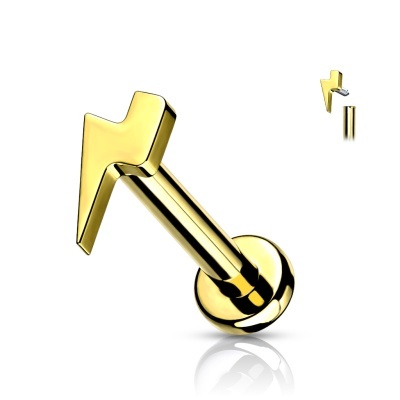 Joia -barra labret de piercing em Titanio com raio TIL10