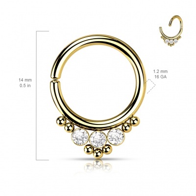 Argola de torcer aço cirurgico 316L  para cartilagem, nariz ou septo - RXS11