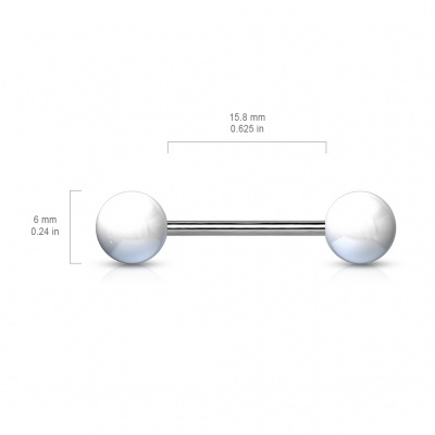 Barra barbell para língua em Titânio com bolas de acrílico T23BAS