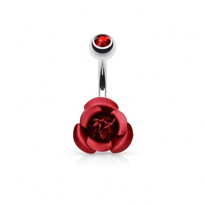 Barra curva - Banana de umbigo em aço cirúrgico com rosa - NSK96-1411