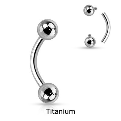 Barra (banana) básica 1.2mm  rosca interna em Titanio G23 - TIC000