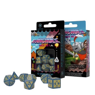 Q Workshop - Arcade Blue and Yellow - Dice Set