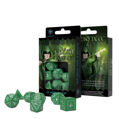 Q Workshop - Elvish Green & White - Dice Set