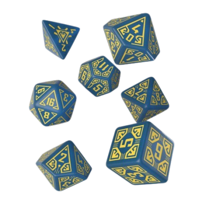 Q Workshop - Arcade Blue and Yellow - Dice Set