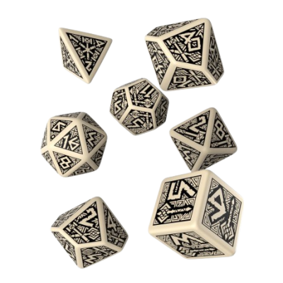 Q Workshop - Dwarven Beige & Black - Dice Set Q Workshop - Dwarven Beige & Black - Dice Set