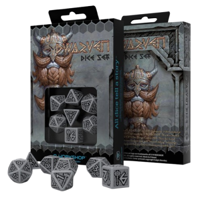 Q Workshop - Dwarven Grey & Black - Dice Set