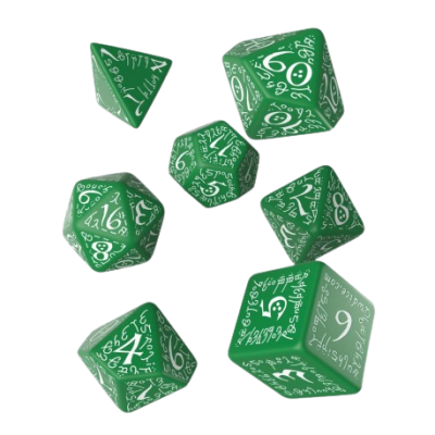 Q Workshop - Elvish Green & White - Dice Set