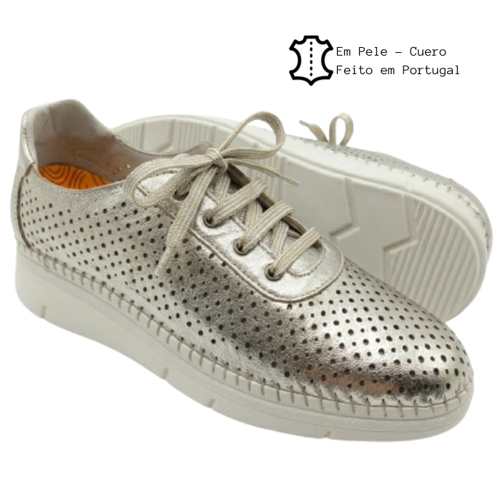 Sapatilhas Anatómicas em Pele Prata Love Comfort Sapatilhas Anatómicas em Pele Prata Love Comfort