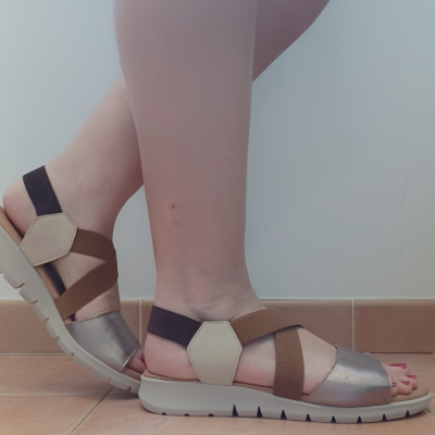 Sandália Confortável Anatómica Valéria's Taupe