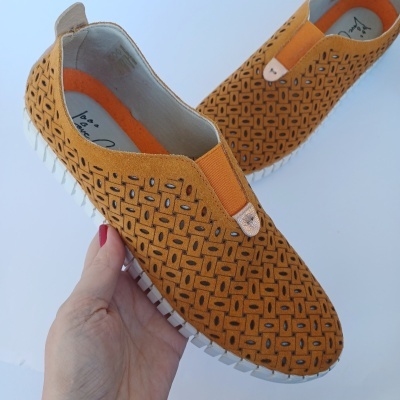 Sapatilha Confortável Pele Love Comfort Laranja (pés magros) Sapatilha Confortável Pele Love Comfort Laranja (pés magros)