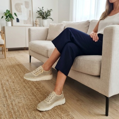 Sapatilhas Anatómicas em Pele Beje Love Comfort