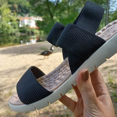 Sandália Confortável Elástico Modare