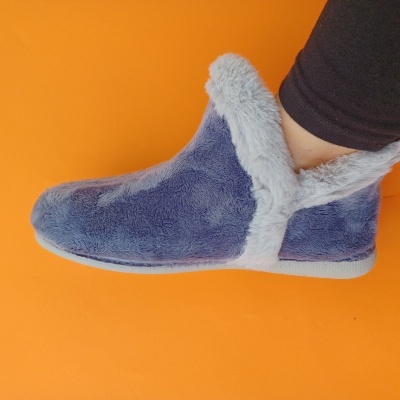 Pantufa Confortável Felpuda Azul