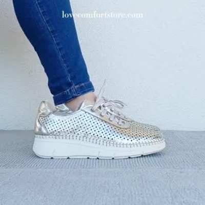 Sapatilhas Anatómicas em Pele Prata Love Comfort