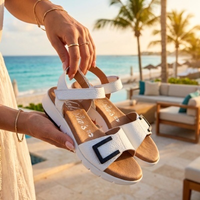 Sandália Confortável Anatómica Branca Valéria's