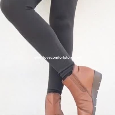 Bota Confortável em Pele Castanha Valeria's