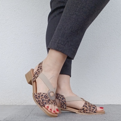 Sandália Confortável Anatómica Valéria's Leopardo