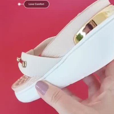 Chinelo Dedo Cunha Modare Creme