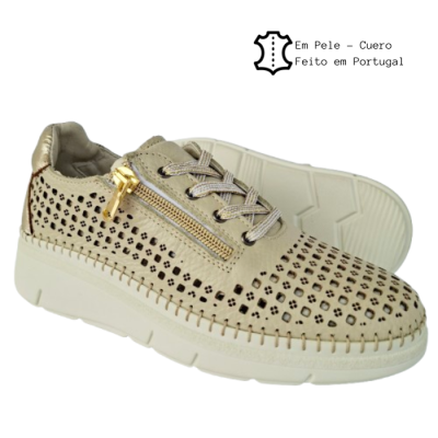 Sapatilhas Anatómicas em Pele Beje Love Comfort