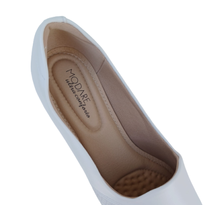 Sapato Branco Feminino Confortável Modare