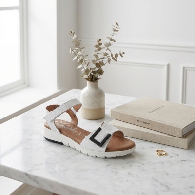 Sandália Confortável Anatómica Branca Valéria's