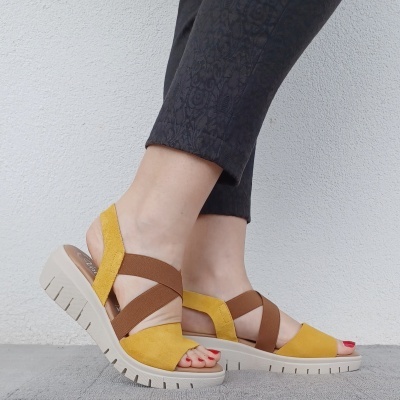 Sandália Confortável Anatómica Valéria's Ocre