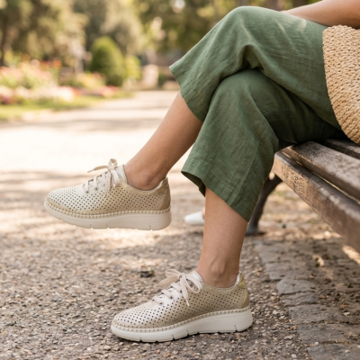 Sapatilhas Anatómicas em Pele Platinum Love Comfort