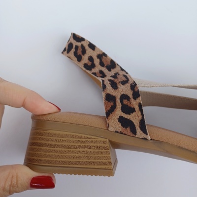 Sandália Confortável Anatómica Valéria's Leopardo