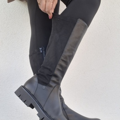 Bota Confortável em Pele Cano Alto Valeria's Bota Confortável em Pele Cano Alto Valeria's