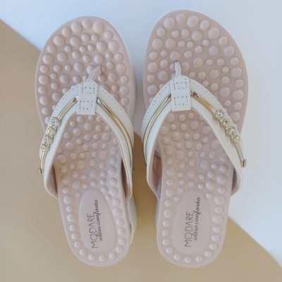 Chinelo Dedo Cunha Modare Creme