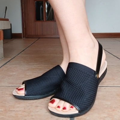 Sandália Confortável Modare Preta Knit