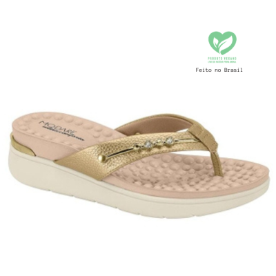 Chinelo Dedo Cunha Modare Dourado