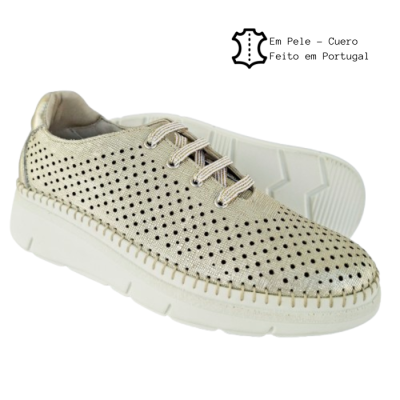 Sapatilhas Anatómicas em Pele Platinum Love Comfort