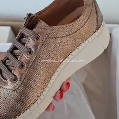 Sapatilhas Confortáveis em Pele Bronze Love Comfort