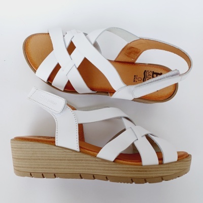 Sandália Confortável Pele Blu Sandal Branca