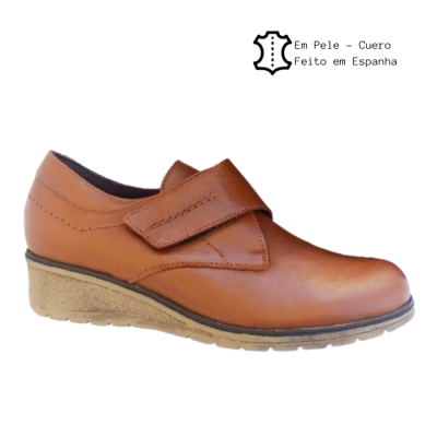 Sapatilha Confortável Velcro Castanha TP