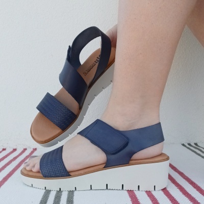 Sandália Confortável Pele Blu Sandal Azul