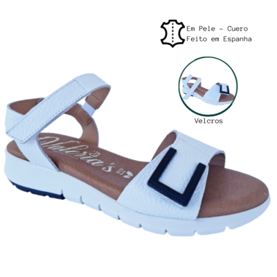 Sandália Confortável Anatómica Branca Valéria's