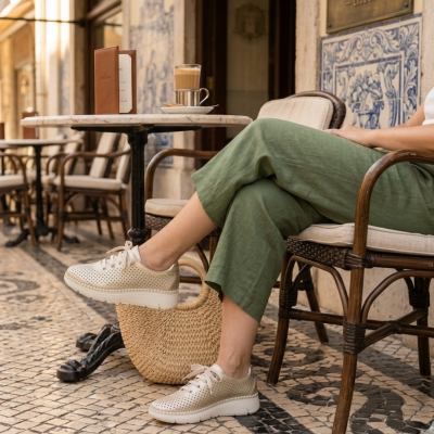 Sapatilhas Anatómicas em Pele Platinum Love Comfort