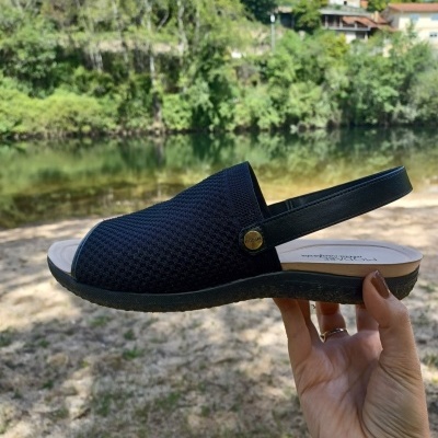 Sandália Confortável Modare Preta Knit